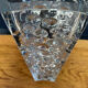 Hexagonal vase Riihimäen Lasi vintage in moulded glass