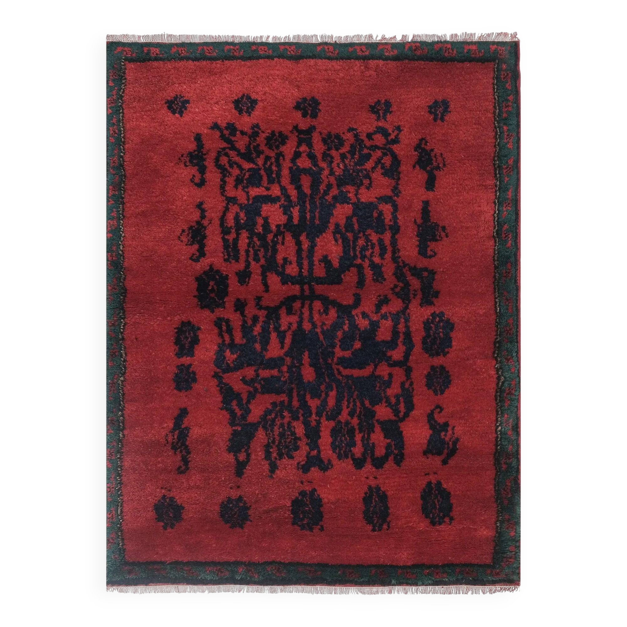 Vintage handmade Turkish rug 105x139 cm