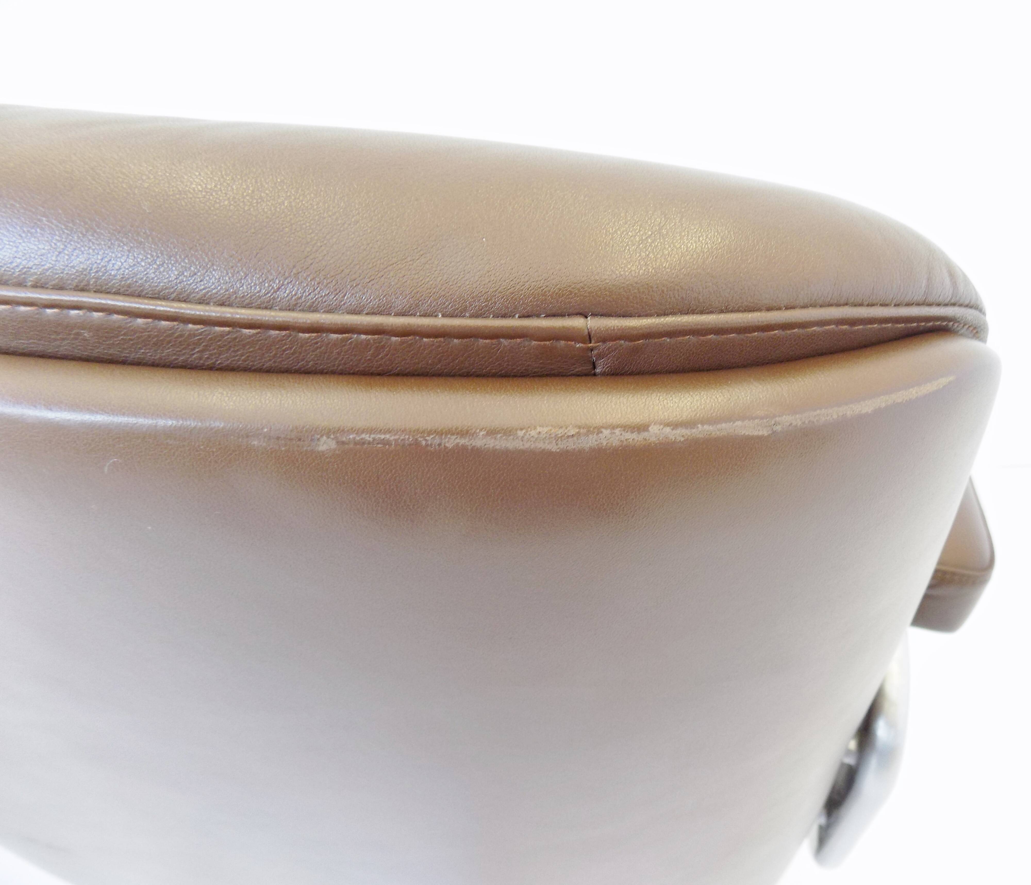 Martin Stoll brown leather office chair by Karl Dittert