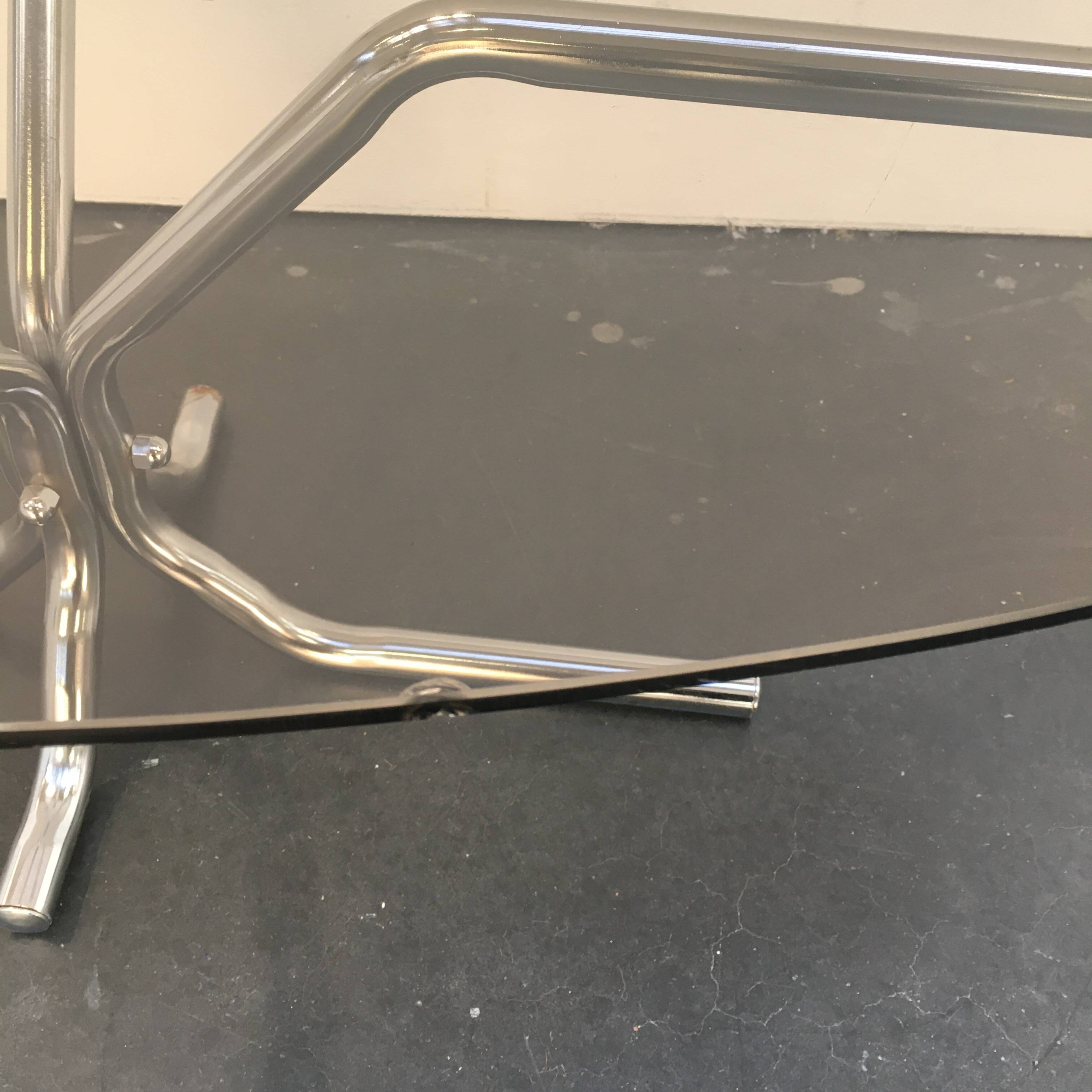 70s chrome and smoked glass coffee table
