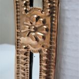 Two 70s patinated brass mirrors