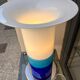 Lampe verre bleue design italien 1970