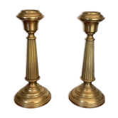 Pair of brass candle holders XIXth