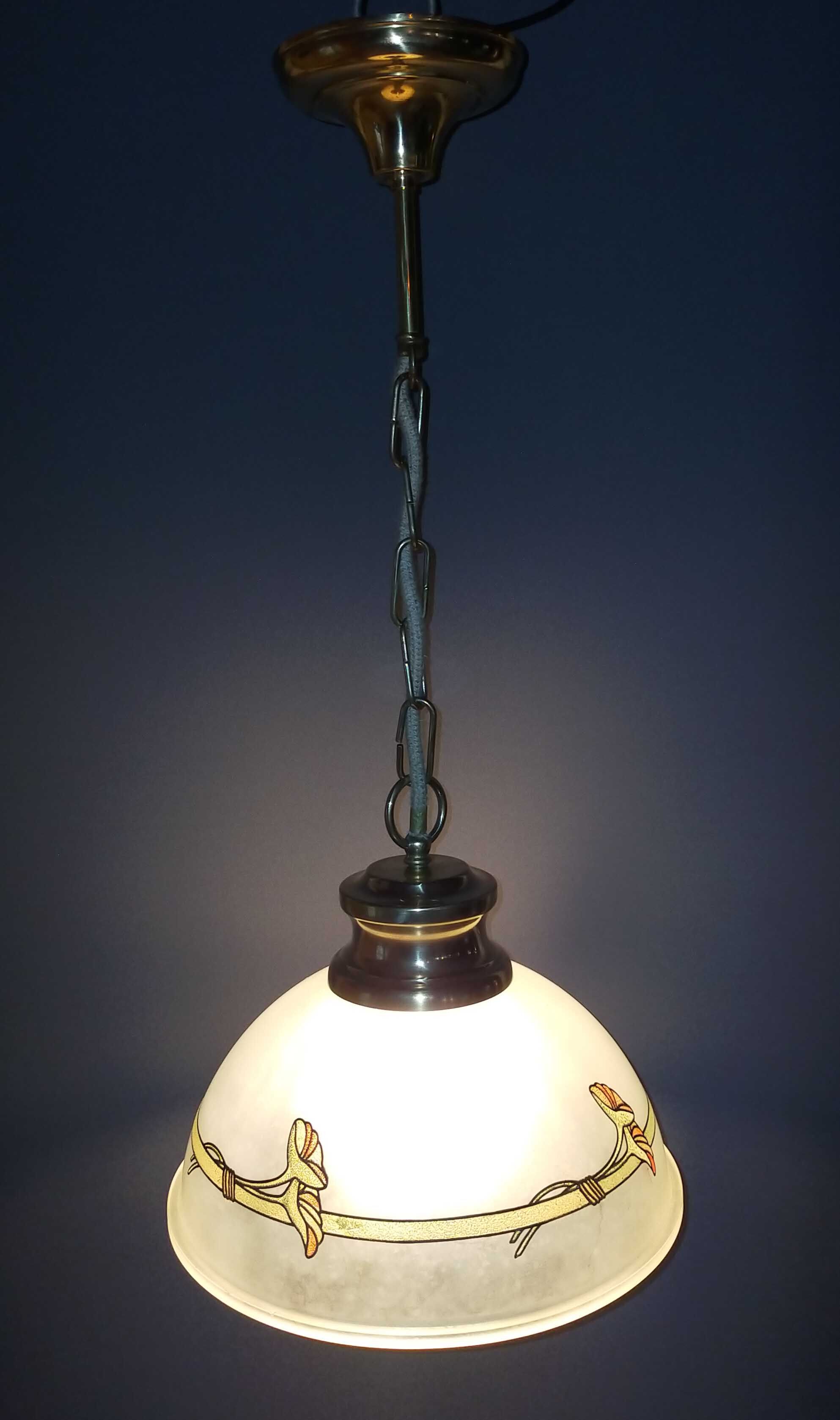 Art nouveau opaline pendant lamp