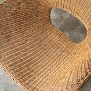 Sculptural lounge chair in rattan and metal, 1960s
