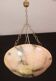 Art Decò Albaster white and pink chandelier, 1950s