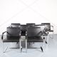 Ensemble de 6+1 chaises Mies van der Rohe Brno noir Bauhaus