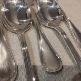 6 silver-plated soup spoons, Christofle Albi silversmith, 20.6cm
