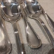 6 silver-plated soup spoons, Christofle Albi silversmith, 20.6cm
