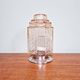 Art Deco Skyscraper Ceiling Light in Clear Pink Glass, 1920s-30s