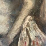 Melancholic female nude, in a sculpted baroque frame