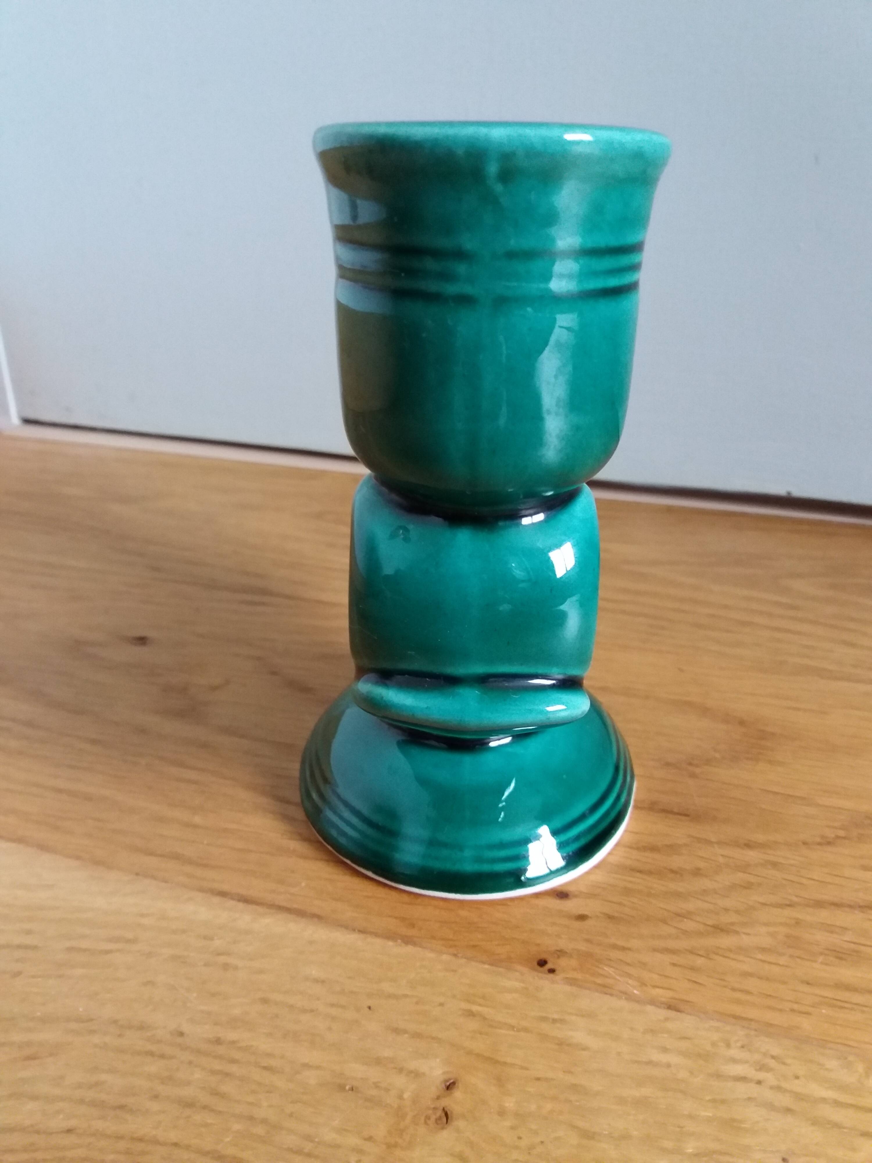 Vallauris candlestick in emerald green FPP slip
