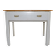 Vintage rustic wooden table painted brown and white with 2 basins, 1940s.