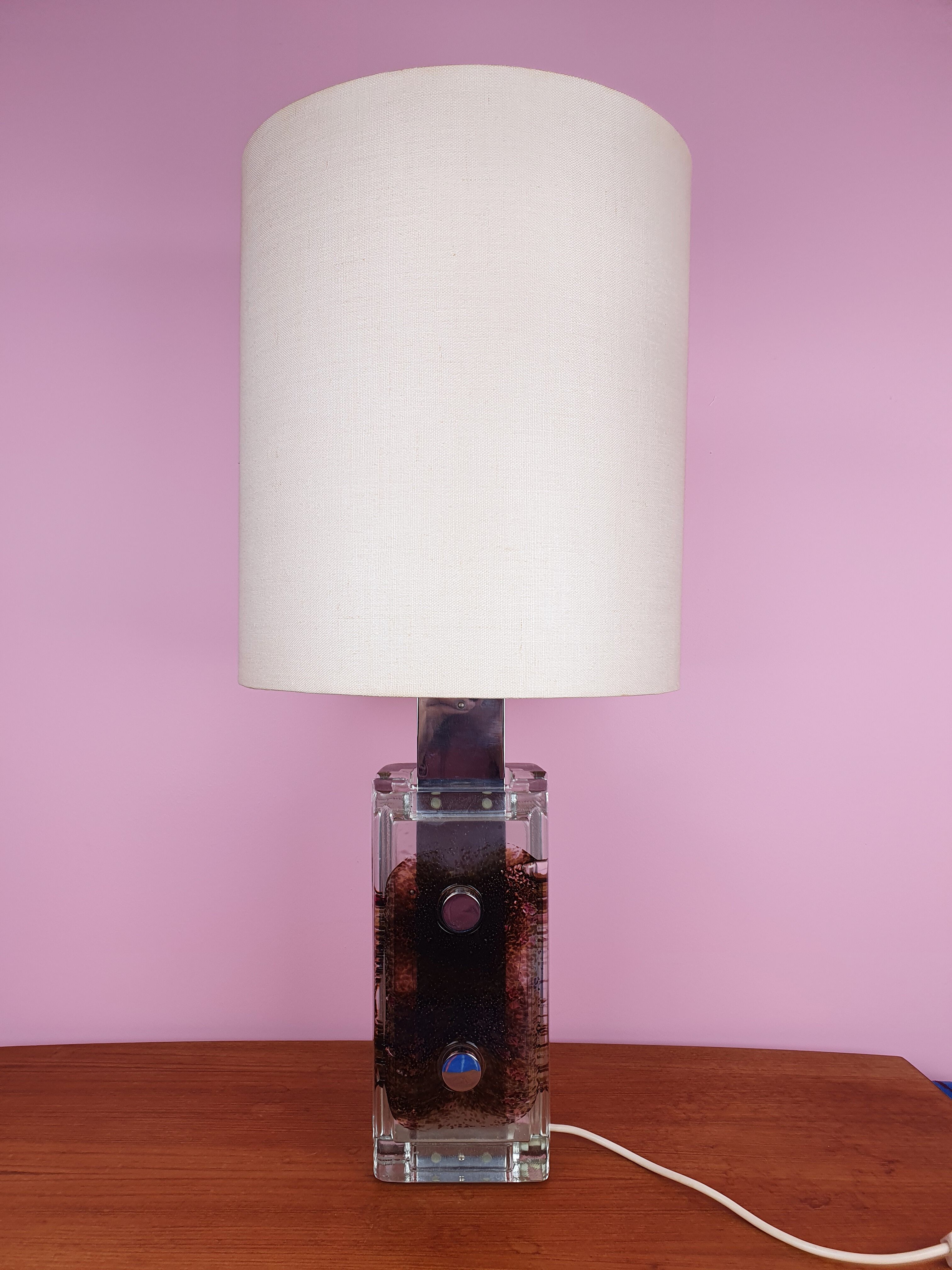 Glass Table Lamp by Helena Tynell for Limburg, 1960s