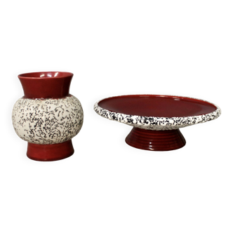 Vase and fruit bowl in Sèvres Paul Millet (1870-1950)