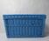 ancien coffre malle en rotin bleu vintage