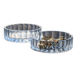 A pair of vintage cut glass catchalls.