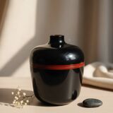 Black and red lacquered ice cube tray in a slightly tipsy Japanese style #POMR