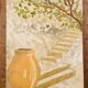 Signed pastel and watercolor painting of a Provençal landscape "the staircase"