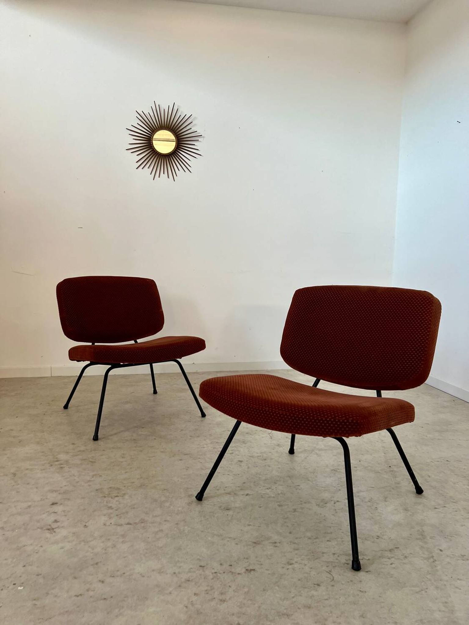 Lot of 2 old CM 190 armchairs by Pierre Paulin, French design from the 60s