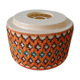 Abat jour de lampe années 1970 en celluloïd pourtour crochet en laine broderie tricot