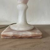 Pied de lampe en onyx rose et blanc