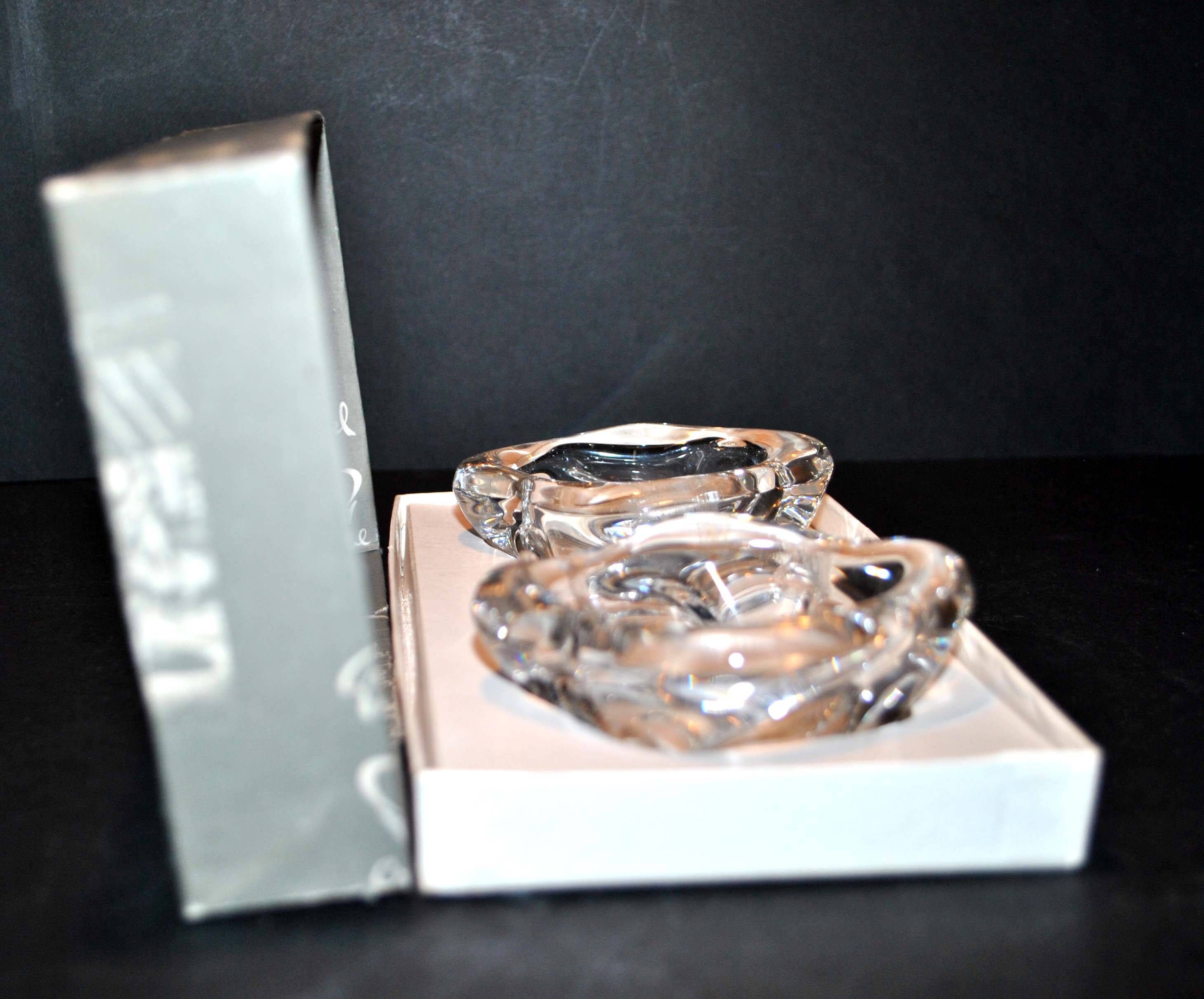 Vintage BAYEL crystal salt shakers - Salerons Modernist Design free form 1960