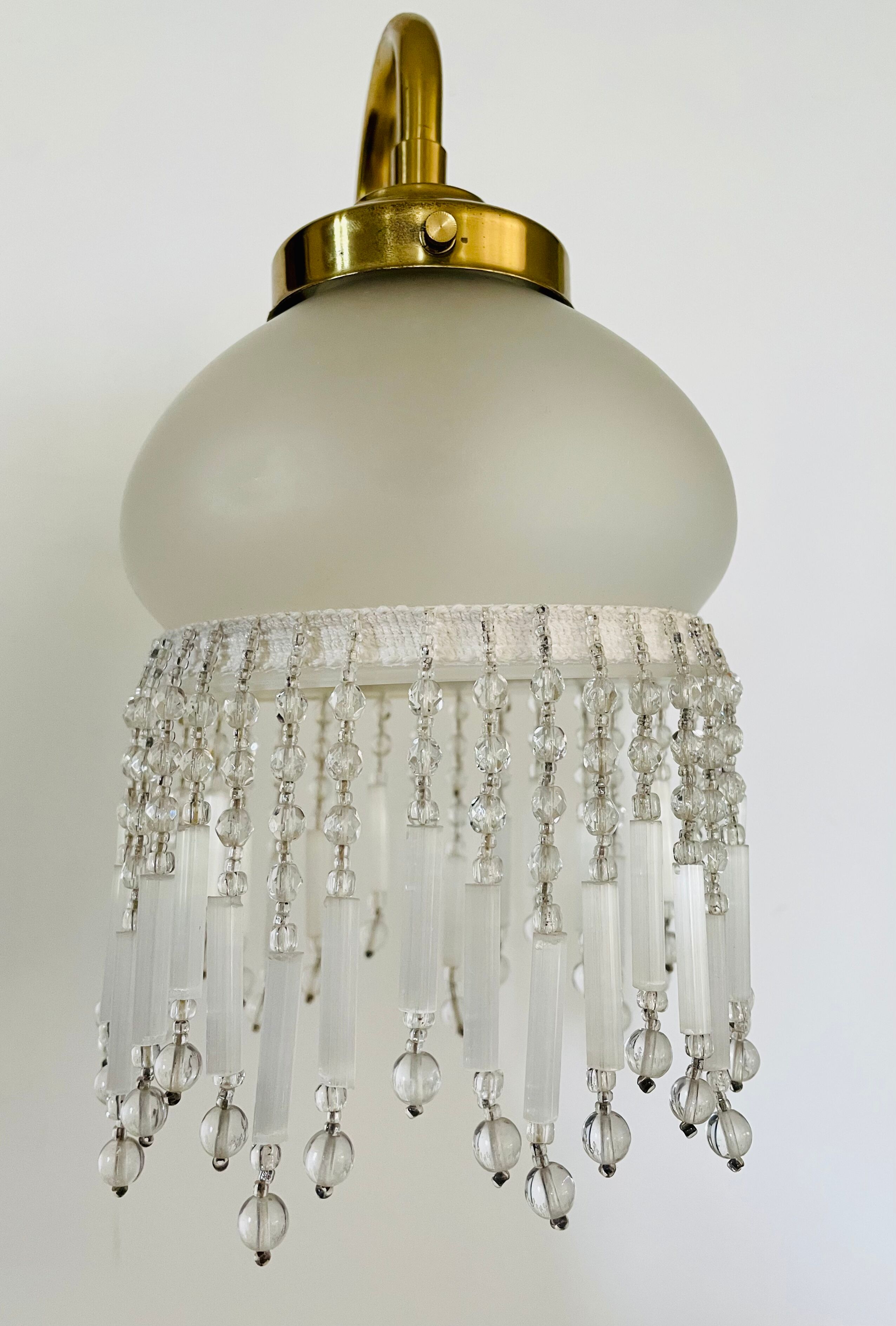 Vintage brass gooseneck wall lamp