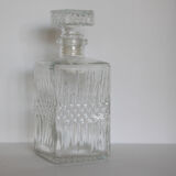 Old vintage glass whisky decanter
