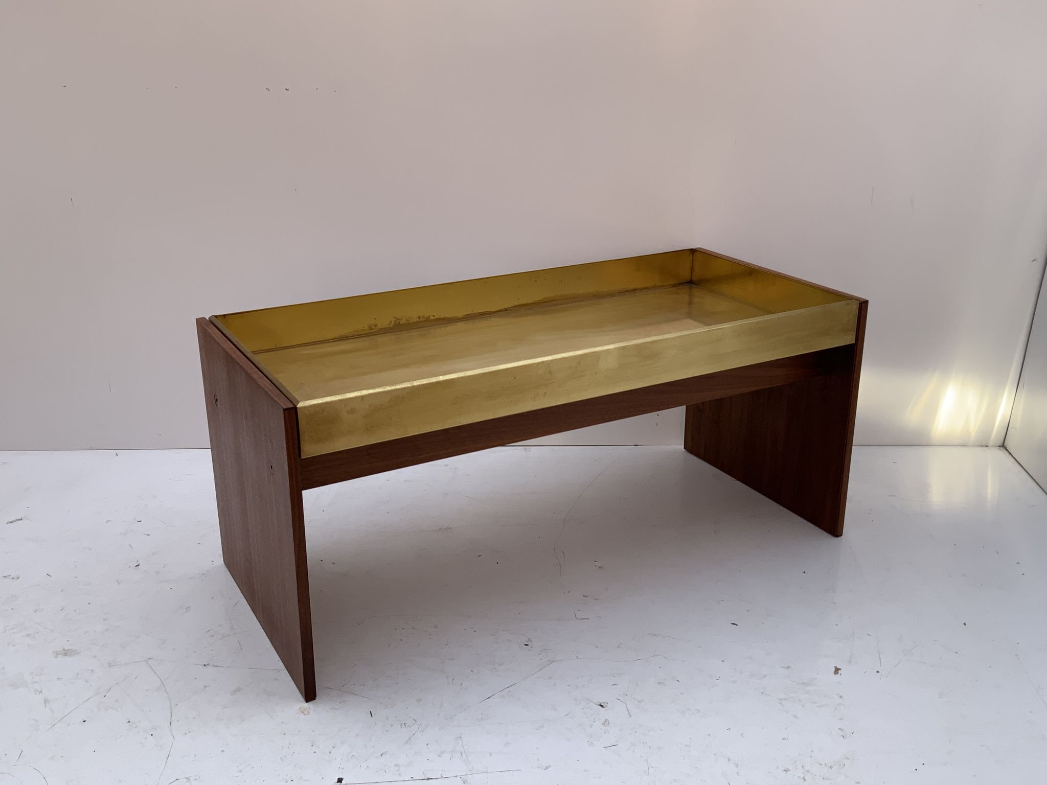 Vintage Danishs Modern  Modern Teak, Brass Planter/ Flower Box/Pot Plant Stand 1960s