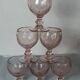 Biot 6 blown bubble glasses, small Balloon model, amethyst colour SD207.