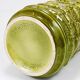 Grand vase de sol en terre cuite vert mousse olive brillant et blanc style Brutaliste Op-Art, Autriche, années 1970
