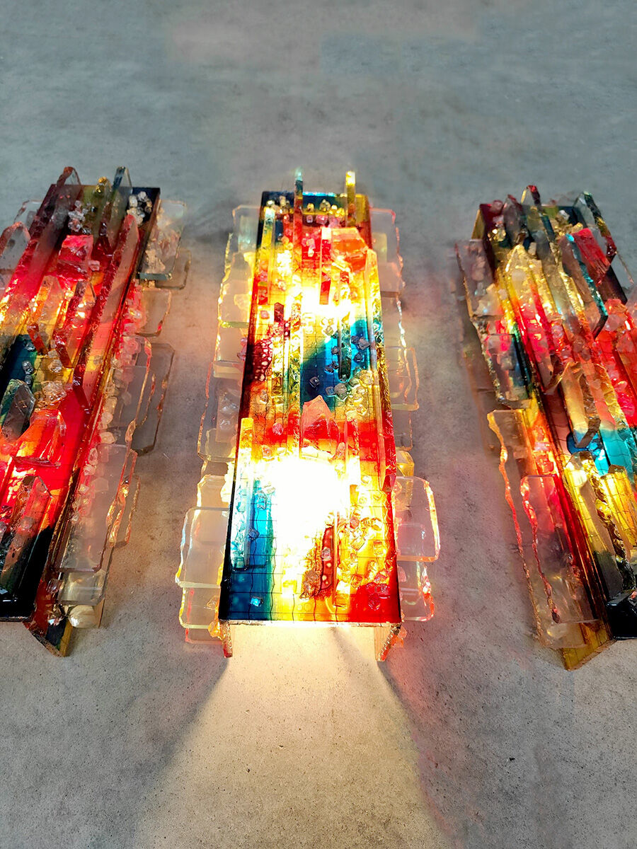 Set of 3 vintage wall lights 'Chartres' Willem Van Oyen Raak