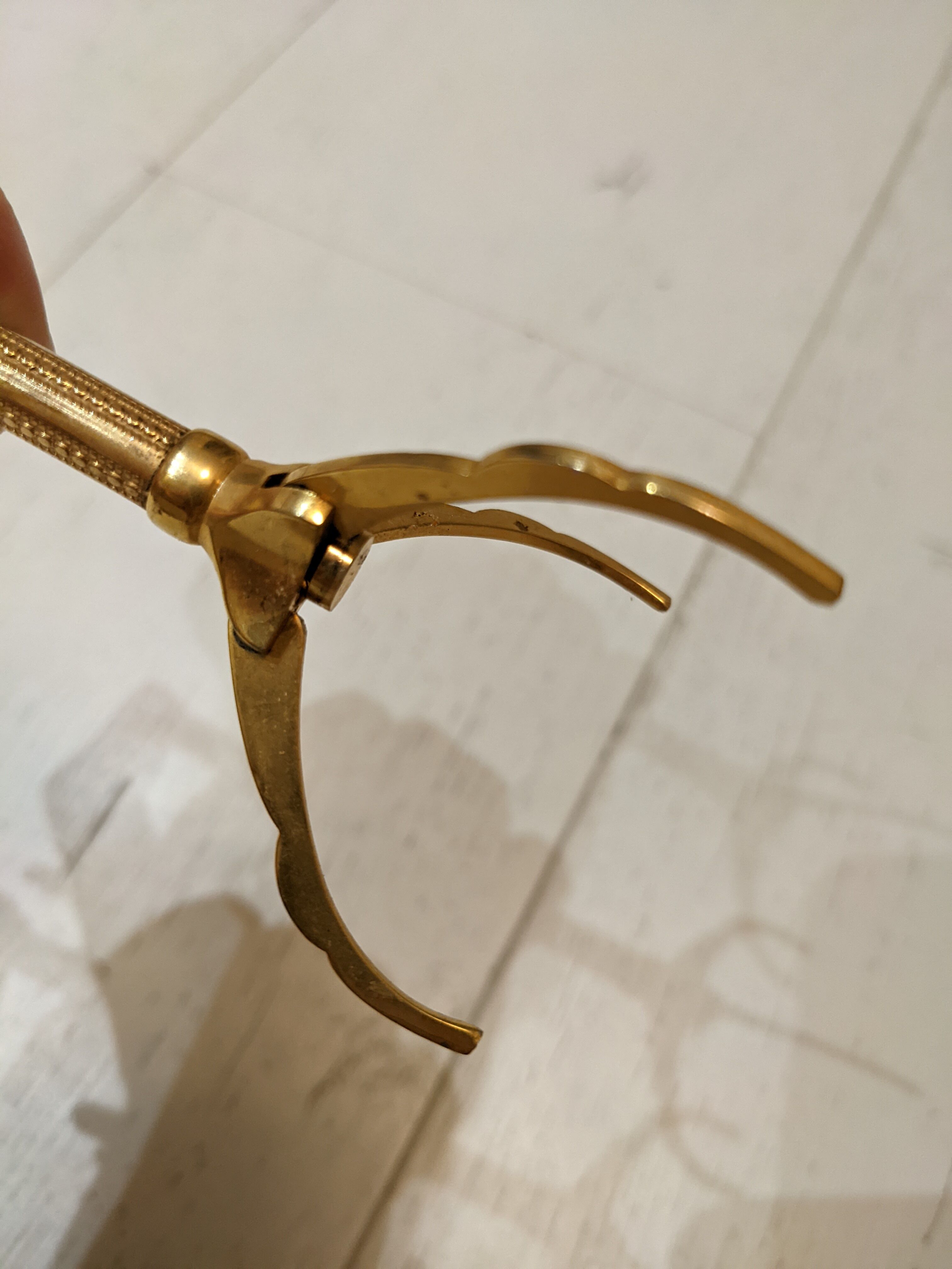 Vintage golden brass sugar tongs/ice cubes/pickles