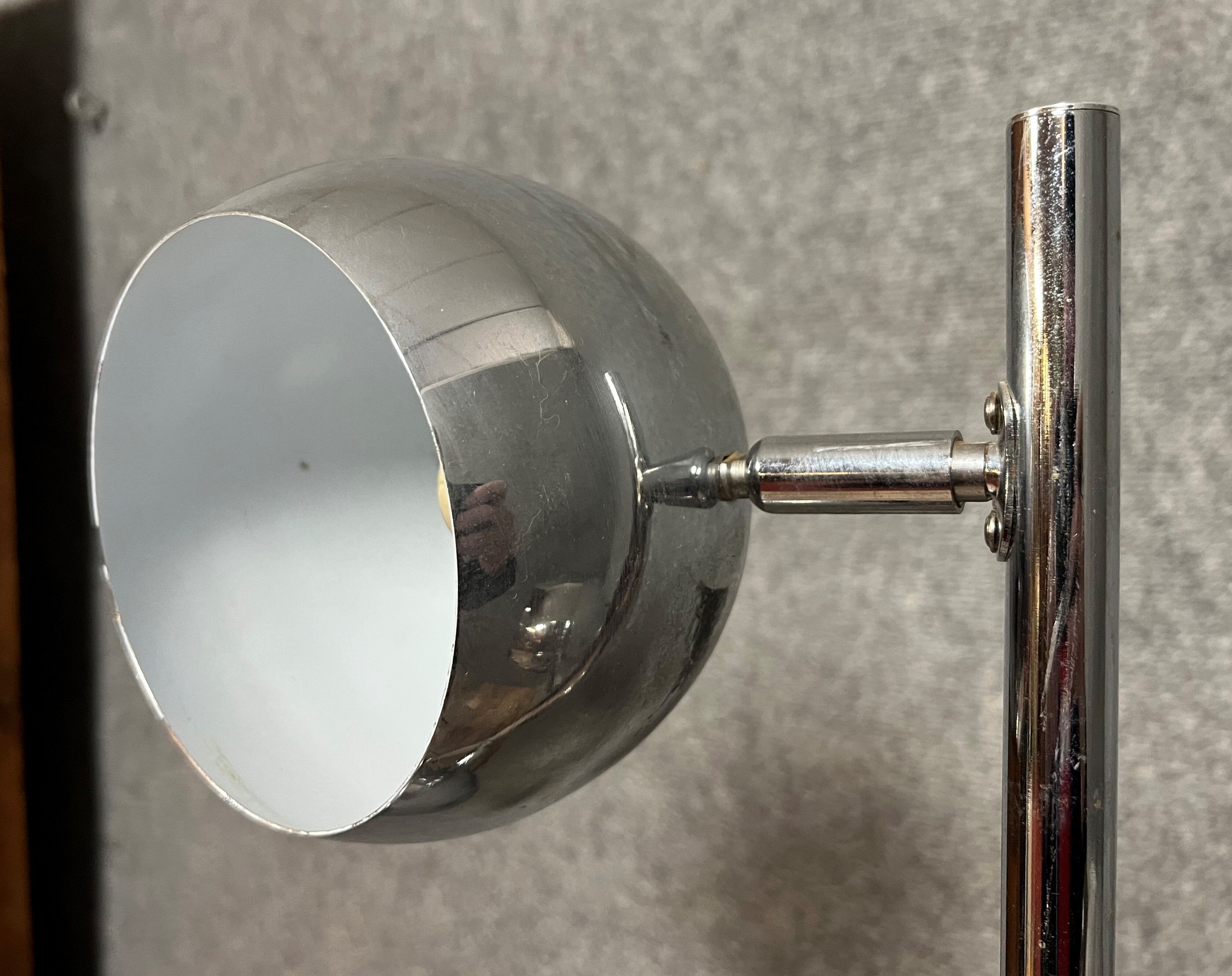 Vintage chromed metal floor lamp with 3 globes "Eye Ball"