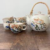 Teapot + 5 vintage cups