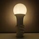 Vintage ceramic lamp with glass ball, 80s