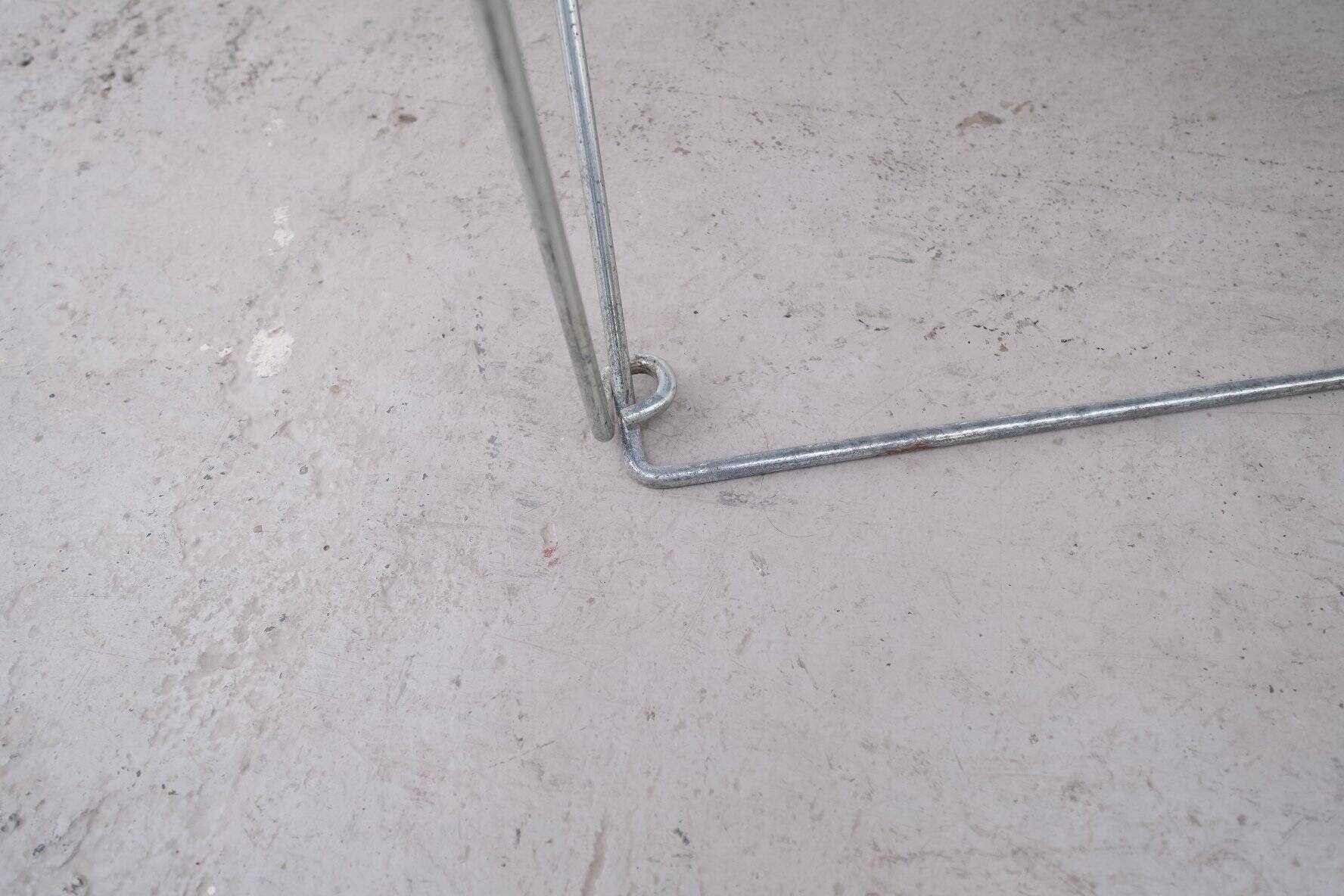 Max Sauze dining table in metal and enameled glass, 1960