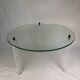 Vintage round coffee table in glass and plexiglass