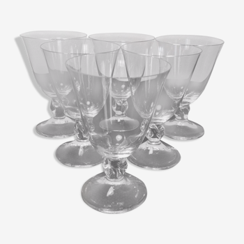 6 verres à vin en cristal Daum, modèle Orval