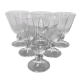 6 Daum crystal wine glasses, Orval model
