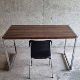 Bureau noyer métal