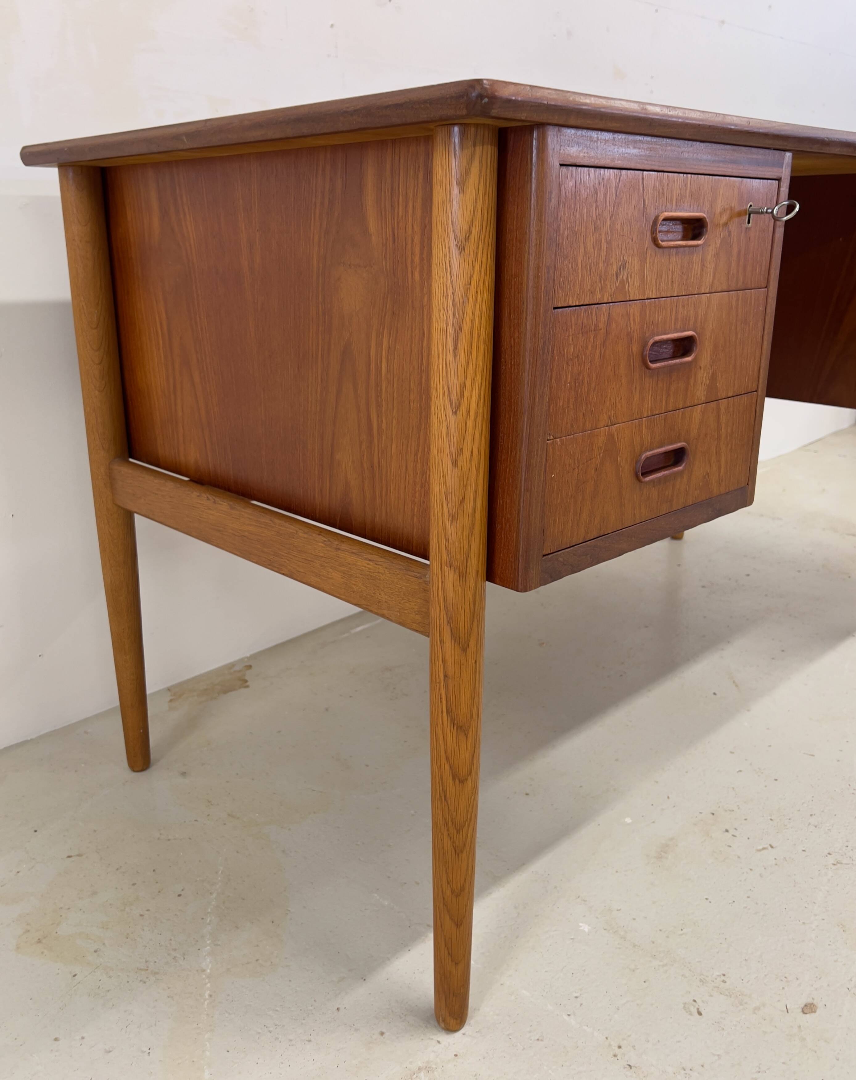 Danish Teak & Oak Desk, 1960s.