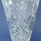 Conical carved crystal vase
