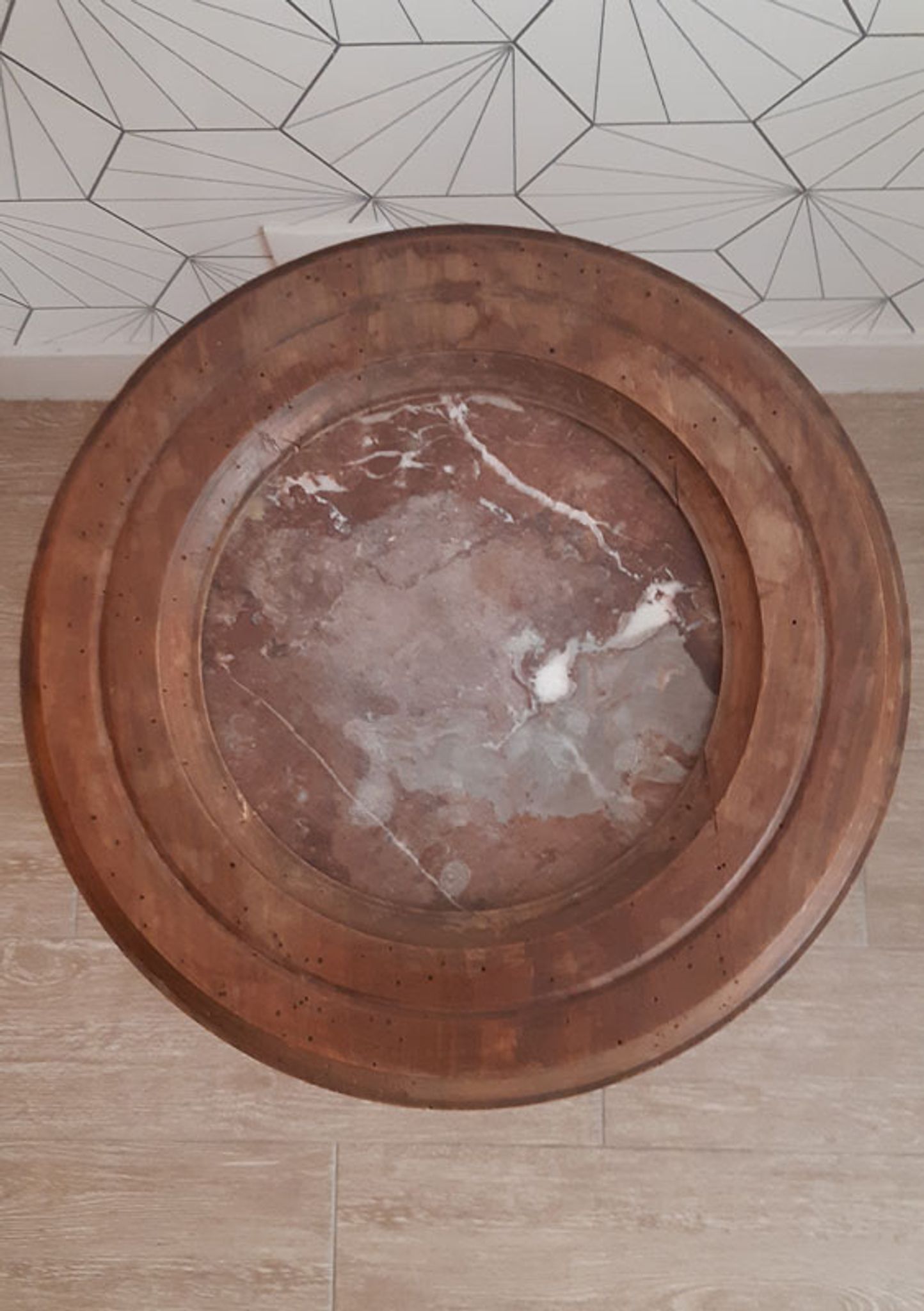 Vintage 50s harness in light walnut and marble.