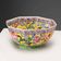 Vintage porcelain bowl decorated with dragons and flowers, China, 1980s.