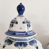 Pair of flowery Delft vases