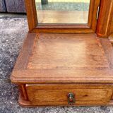 Coiffeuse en bois et miroir triptyque