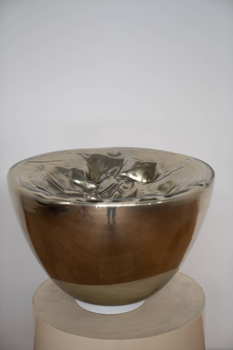 Table lamp or floor lamp in Murano glass, translucent, silver, by Carlo Nason, for Mazzega,