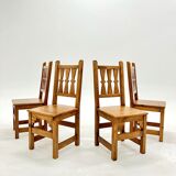 Set of 4 vintage wooden chairs